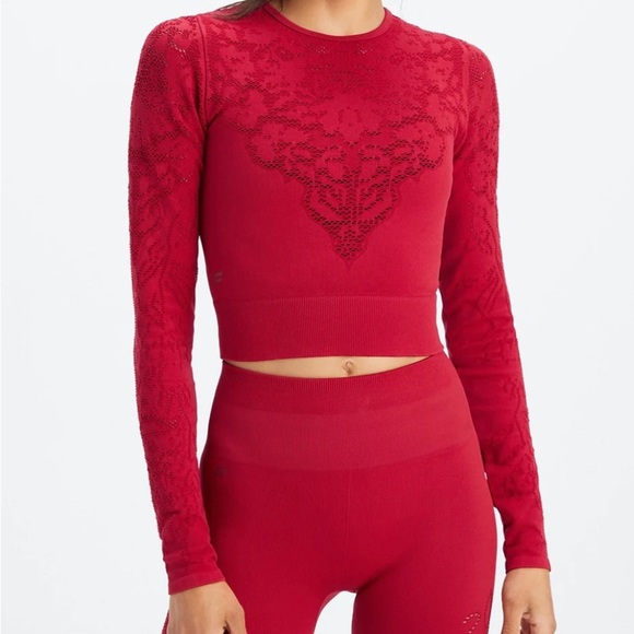 Long sleeve seamless lace top - Picture 2 of 4